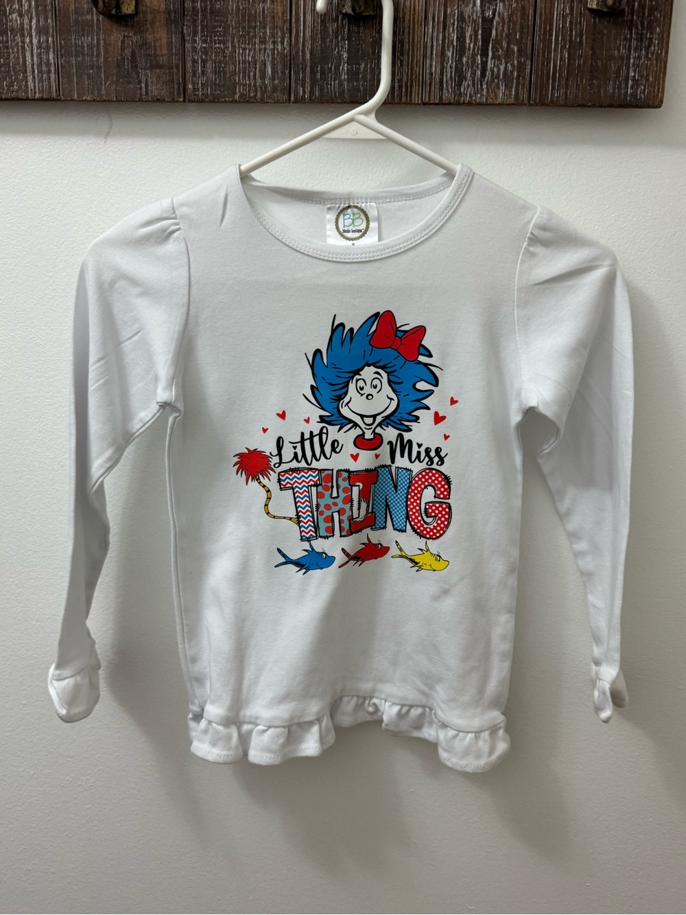 Little Miss Thing White Graphic Long-Sleeve Kids Top